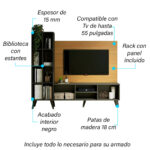 Rack Para Tv 60 Panel Aéreo, Modular - 679 - Imagen 3