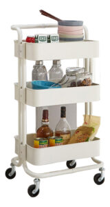 Carrito Multiuso Baño Cocina 3 Niveles 100%metal Con Ruedas