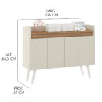 Aparador Rack Multiuso Modular Retro 4 Puertas - Imagen 2