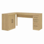 Escritorio Esquinero Mesa De Pc De Oficina 2 Puertas y 3 Cajones - Imagen 2