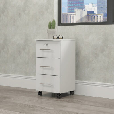 Cajonera Ruedas Escritorio Oficina Pc 3 Cajones Con Llaves