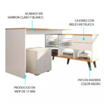 Escritorio Esquinero Madera Mdp Mesa De Oficina Pc 2 Cajones - Imagen 3