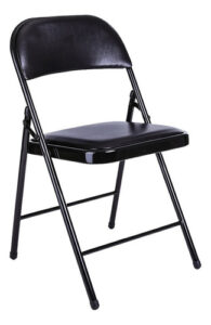 Silla Plegable 100% Metal Acolchonada Cuero Alta Resistencia