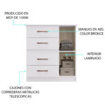 Mueble Comoda Cajonera Zapatera 4 Cajones 1 Puerta Expansion - Imagen 3