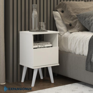 Mesa De Luz Con Cajón Vintage Nordica Retro