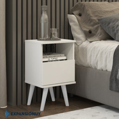 Mesa De Luz Con Cajón Vintage Nordica Retro