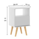 Mesa De Luz Con Cajón Vintage Nordica Retro - Imagen 5