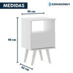 Mesa De Luz Con Cajón Vintage Nordica Retro - Imagen 2