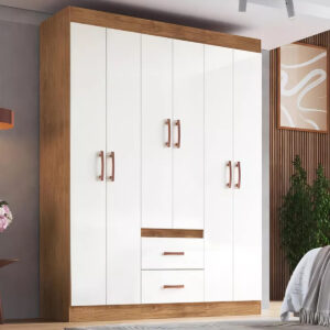 Ropero Armario Placard Percheros 6 Puertas 2 Cajones