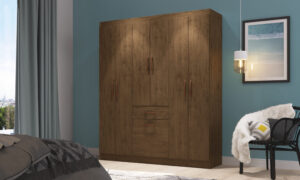 Ropero Placard 6 Puertas 2 Cajones Jacaranda