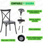 Silla De Comedor Katrina Apilable Cocina Sala Exterior - Imagen 2