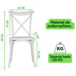 Silla De Comedor Katrina Apilable Cocina Sala Exterior - Imagen 2