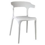 Silla Plastico Reforzada Apilable Comedor Jardin Exterior ! Estructura De La Silla Blanco Asiento - Image 3