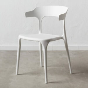 Silla Plastico Reforzada Apilable Comedor Jardin Exterior ! Estructura De La Silla Blanco Asiento