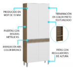 Mueble Auxiliar De Cocina Microondas Horno Alacena 4 Puertas - Image 4