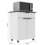 Mueble Bajo Mesada De Cocina Aparador Multiuso Con Ruedas - Imagen 3