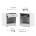 Mesa De Luz Con Cajón Cabecera Habitación - Image 3