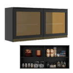 Aéreo De Cocina 2 Puertas De Vidrio De 120 Cm Con Estantes - Imagen 3