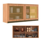 Aéreo De Cocina 2 Puertas De Vidrio De 120 Cm Con Estantes - Image 2