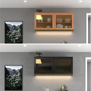 Aéreo De Cocina 2 Puertas De Vidrio De 120 Cm Con Estantes