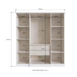 Ropero Armario Placard Con Espejos 4 Puertas 2 Cajones - Imagen 4