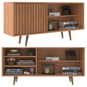Rack Tv 55 Estantes Con Puerta Corrediza Living Comedor