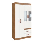 Ropero Armario Placard Con Espejo 4 Puertas 2 Cajones - Imagen 1