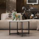 Mesa De Centro + Mesa Lateral Conjunto Living Metal Y Madera - Imagen 2