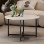 Mesa Ratona Auxiliar Mesita De Centro Living Metal Y Madera - Imagen 1