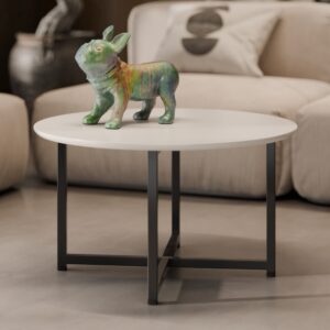 Mesa Ratona Auxiliar Mesita De Centro Living Metal Y Madera