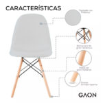 Silla De Comedor Tapizada Lino Plástico Diseño - Eames Estructura De La Silla Negro - Imagen 7