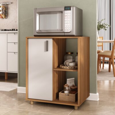 Mueble Horno Microondas Frutero Cocina Con Estante Y Puerta
