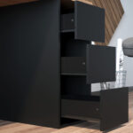 Escritorio Madera 3 Cajones Estantería Oficina Mesa De Pc - Imagen 4