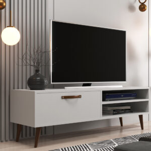 Rack De Tv 50 Pulgadas Con Estantes Y Puerta Basculante