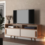 Rack Tv 60 Estantes Con Puertas Corredizas Living Comedor - Imagen 1