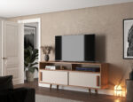 Rack Tv 60 Estantes Con Puertas Corredizas Living Comedor - Image 2