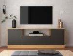 Rack Tv 75 Pulgadas Living Estar Con Estantes Y Puertas - Image 1
