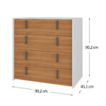 Comoda De 4 Cajones Cajonera Zapatera Mueble Guardaropa - Imagen 2