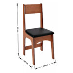 Silla Comedor Madera Rustico Tapizado Cuero Living Hogar - Imagen 3