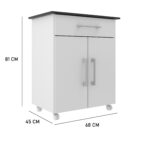 Mueble Bajo Mesada De Cocina Aparador Multiuso Con Ruedas - Image 4