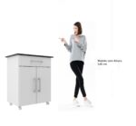 Mueble Bajo Mesada De Cocina Aparador Multiuso Con Ruedas - Image 5