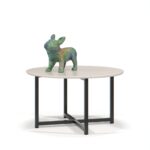 Mesa Ratona Auxiliar Mesita De Centro Living Metal Y Madera - Imagen 2