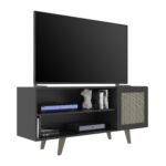 Rack Tv De 55 Living Comedor Modular Puerta Y Estantes - Imagen 5