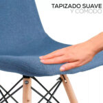 Silla De Comedor Tapizada Lino Plástico Diseño - Imagen 5