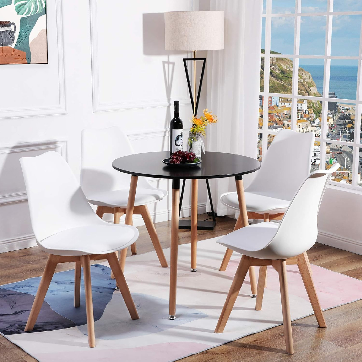 Silla Tulip Tipo Eames De Living Comedor Acolchonada Premium