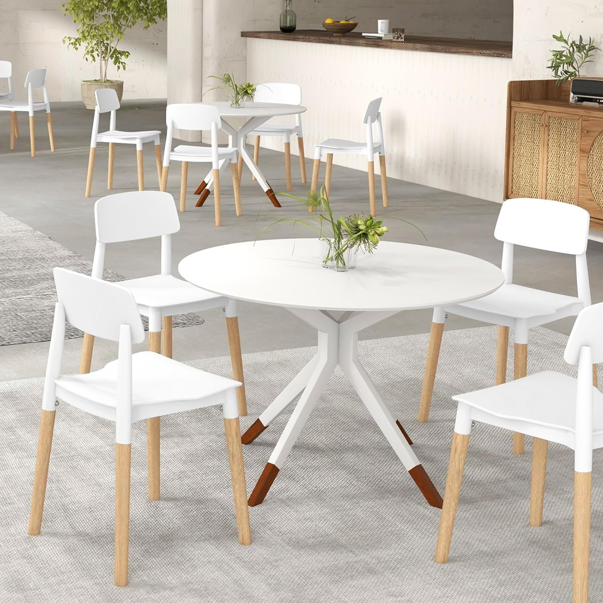Silla Comedor Madera Y Plástico Diseño Moderno