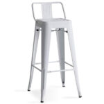 Taburete Butaca Tolix De Metal Con Respaldo Fuerte Expansion Acabado De La Estructura Negro Color Negro - Imagen 2