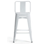 Taburete Butaca Tolix De Metal Con Respaldo Fuerte Expansion Acabado De La Estructura Negro Color Negro - Imagen 3