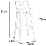 Taburete Butaca Tolix De Metal Con Respaldo Fuerte Expansion Acabado De La Estructura Negro Color Negro - Imagen 5