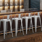 Taburete Butaca Tolix De Metal Con Respaldo Fuerte Expansion Acabado De La Estructura Negro Color Negro - Imagen 1